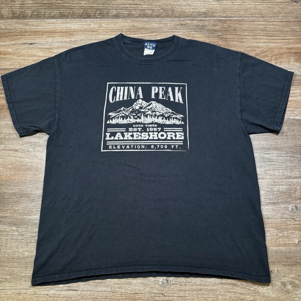 Blue 84 China Peak Lakeshore CA T Shirt Men XL Ski Resort Mountain Graphic
